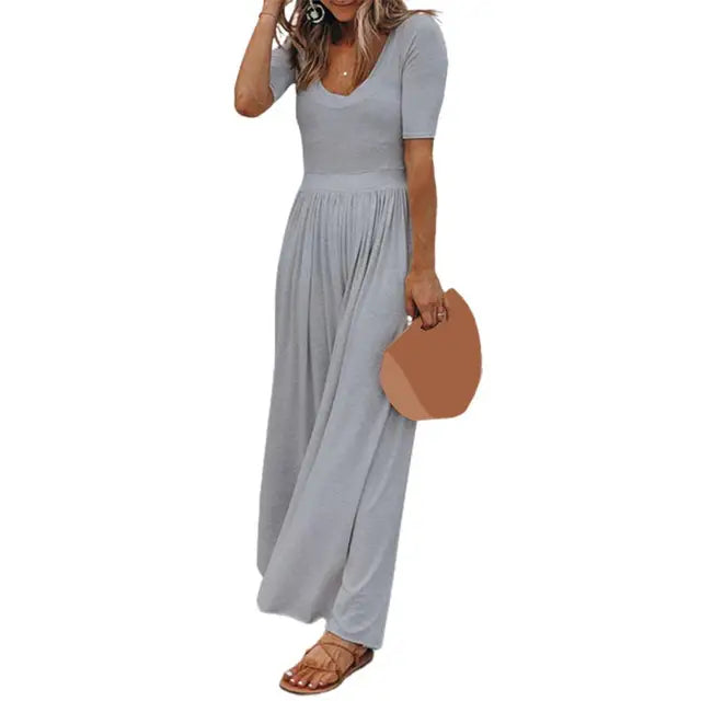 Zomerse Chic Dames Jumpsuit met Wijde Pijpen