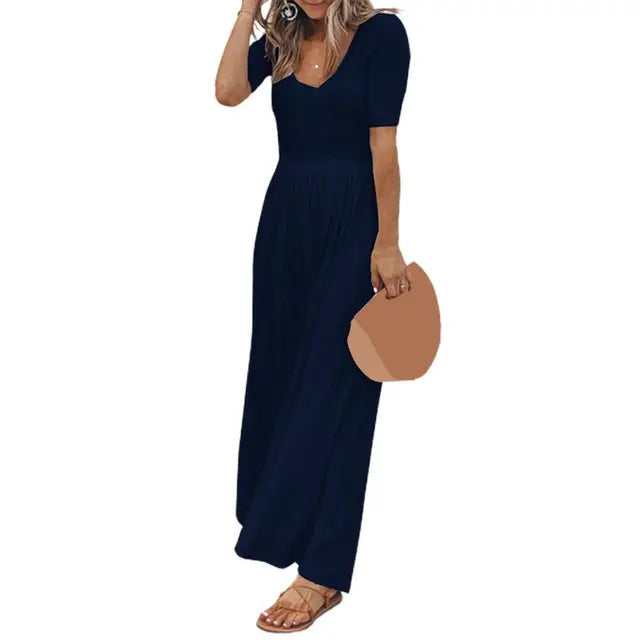 Zomerse Chic Dames Jumpsuit met Wijde Pijpen