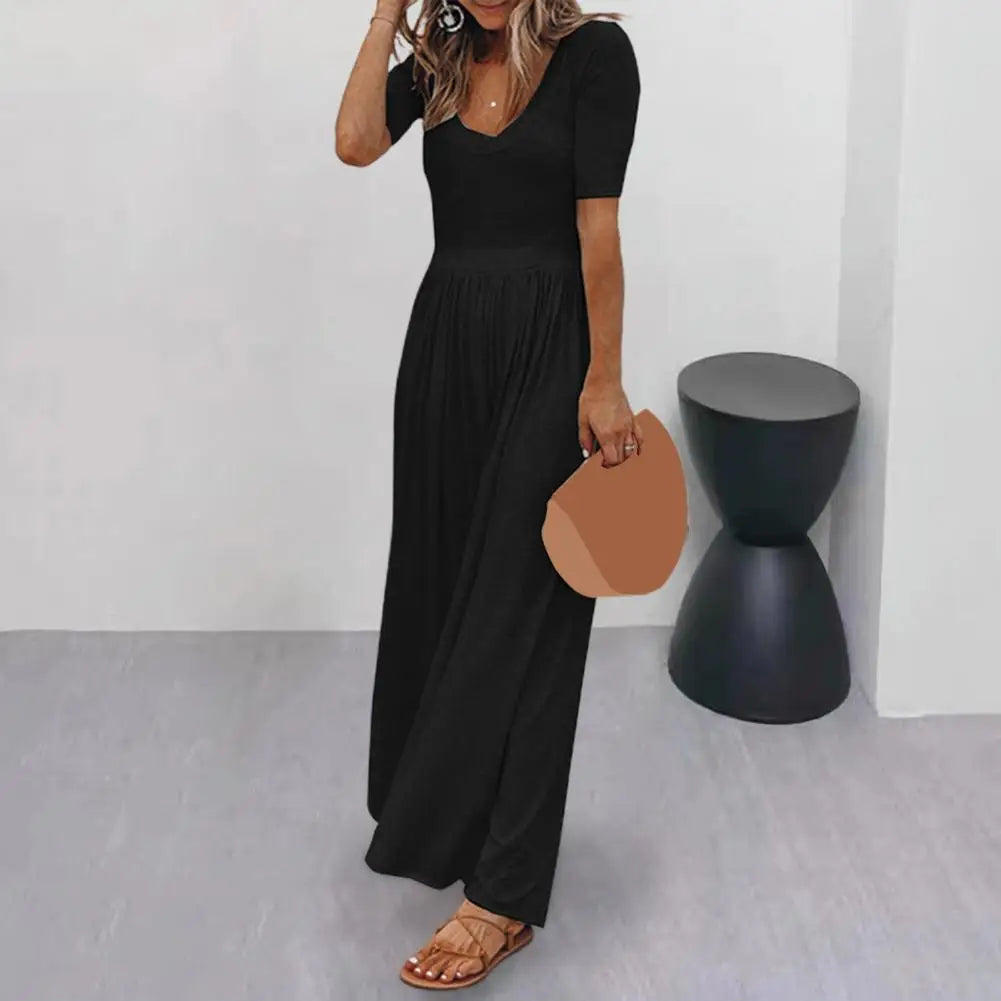Zomerse Chic Dames Jumpsuit met Wijde Pijpen