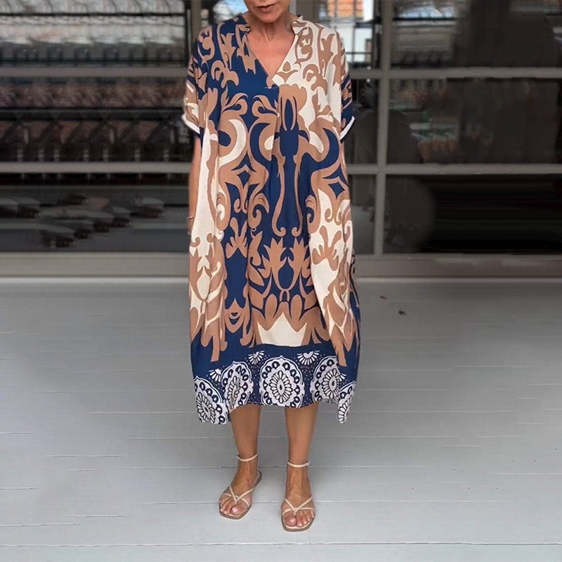 Dames Kaftan stijl Midi zomerjurk - Bente