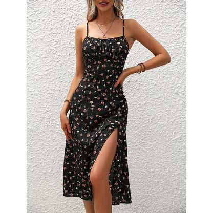 Dames Jurk Lange Polka Dot met Diepe Split - Mode Vibes