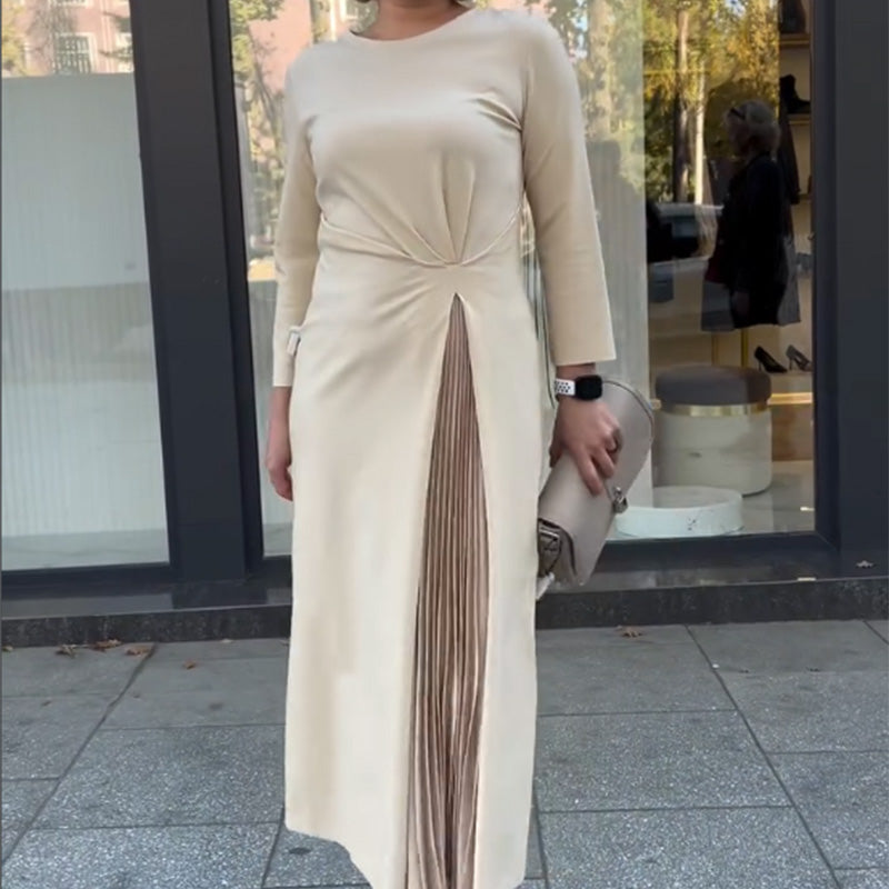 Dames Formele Maxi Jurk Lange Mouwen Zwart Gala Avondjurk - Mode Vibes