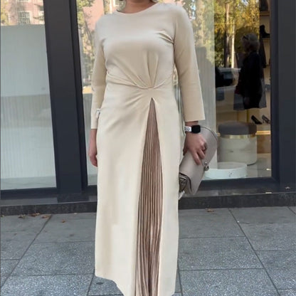 Dames Formele Maxi Jurk Lange Mouwen Zwart Gala Avondjurk - Mode Vibes