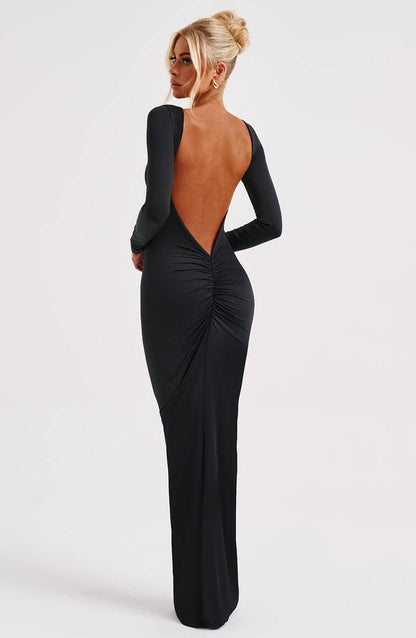 Dames Maxi Gala Jurk met open rug - Jara