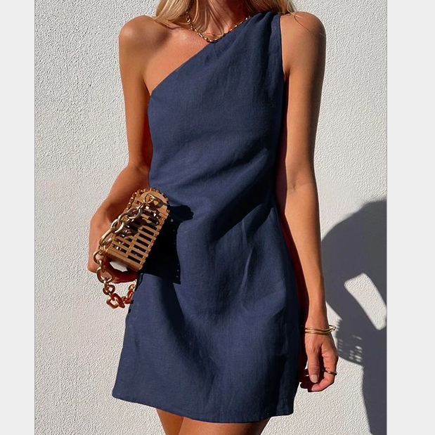 Dames Maxi Jurk One-Shoulder Elegant Zomerdesign - Selina