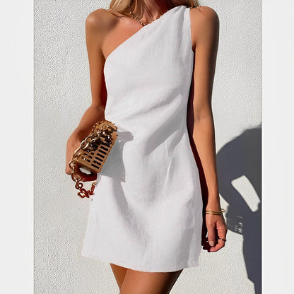 Dames Maxi Jurk Elegante One-Shoulder Zomerkleed - Mode Vibes