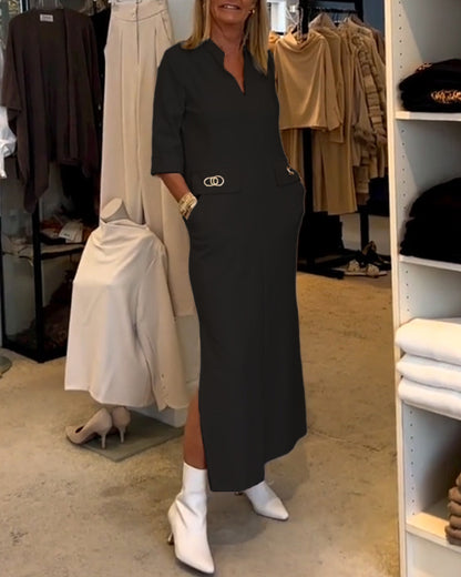 Dames Maxi Zomerjurk met Zakken - Els