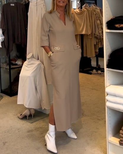 Dames Maxi Zomerjurk met Zakken - Els