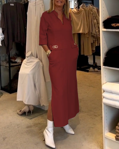 Dames Maxi Zomerjurk met Zakken - Els