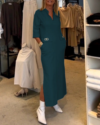 Dames Maxi Zomerjurk met Zakken - Els