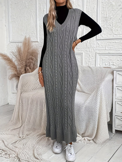 Dames Maxi jurk met kabelpatroon - Evelien