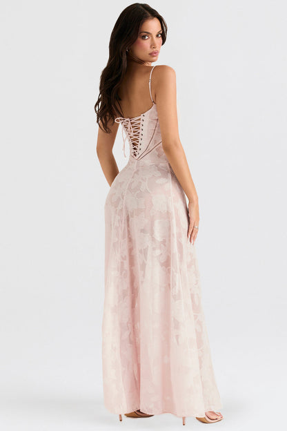 Dames Maxi zomerjurk met geborduurde bloemen - Jane