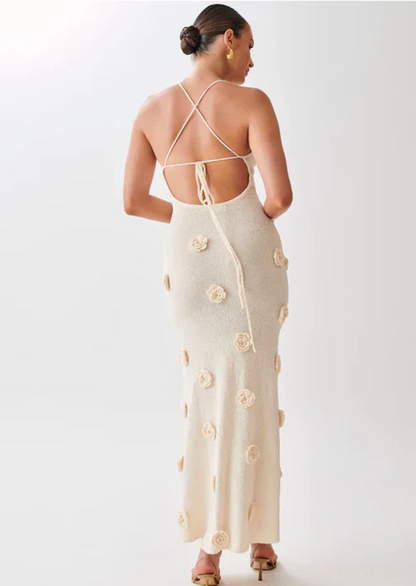 Dames Maxi zomerjurk met open rug - Luciana