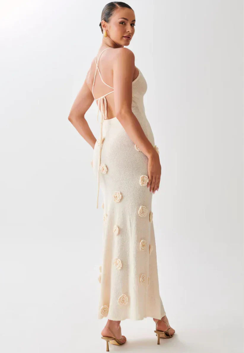 Dames Maxi zomerjurk met open rug - Luciana