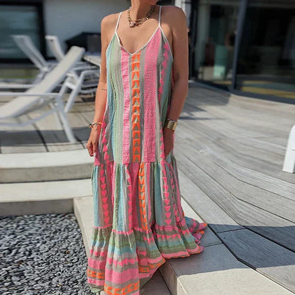 Dames Maxi zomerjurk met ruches - Danny