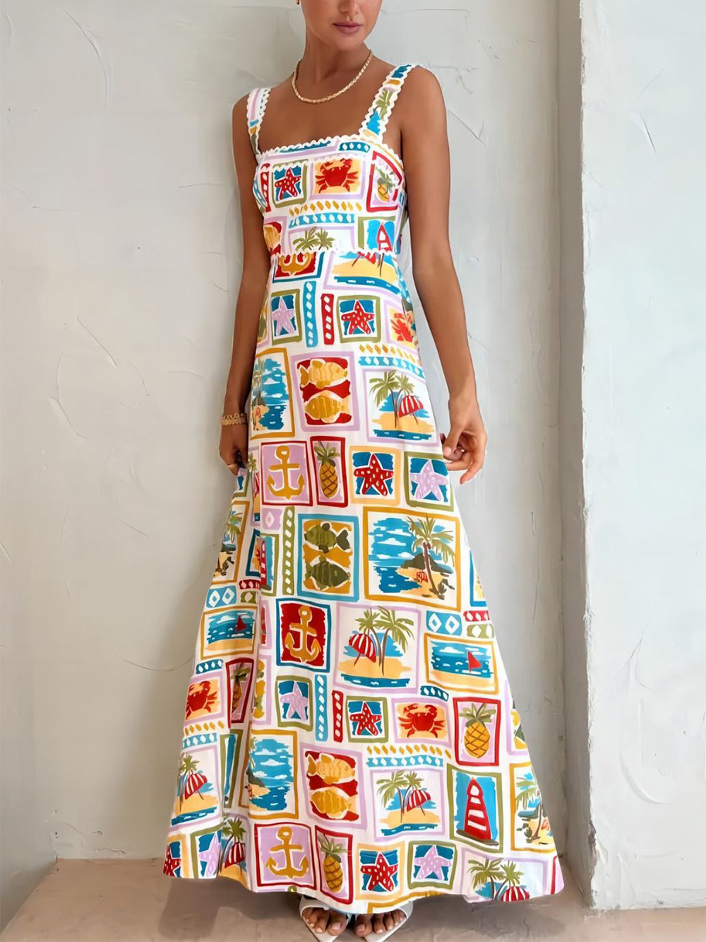 Dames Zomerjurk Maxi Strandjurk met Bloemenprint Allysa - Mode Vibes