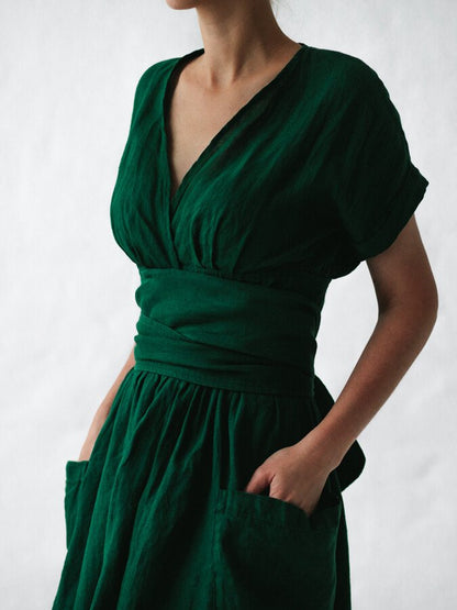 Dames Midi zomerjurk met kant - Chicky