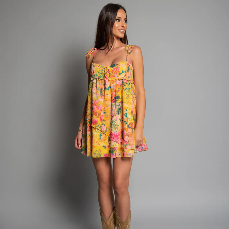 Dames Zomerjurk Mini Jurkje Bloemmotief - Mode Vibes