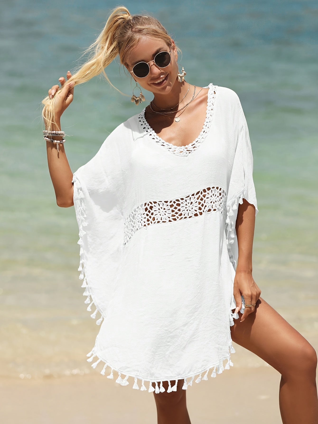 Dames Strandjurk Mini Zomerjurk met Kwastjes - Mode Vibes