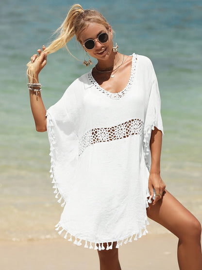 Dames Strandjurk Mini Zomerjurk met Kwastjes - Mode Vibes