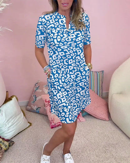 Dames Zomerjurk Korte Jurk met Polo Hals - Mode Vibes