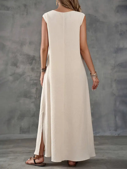 Dames Mouwloze Maxi Zomerjurk - Marigold