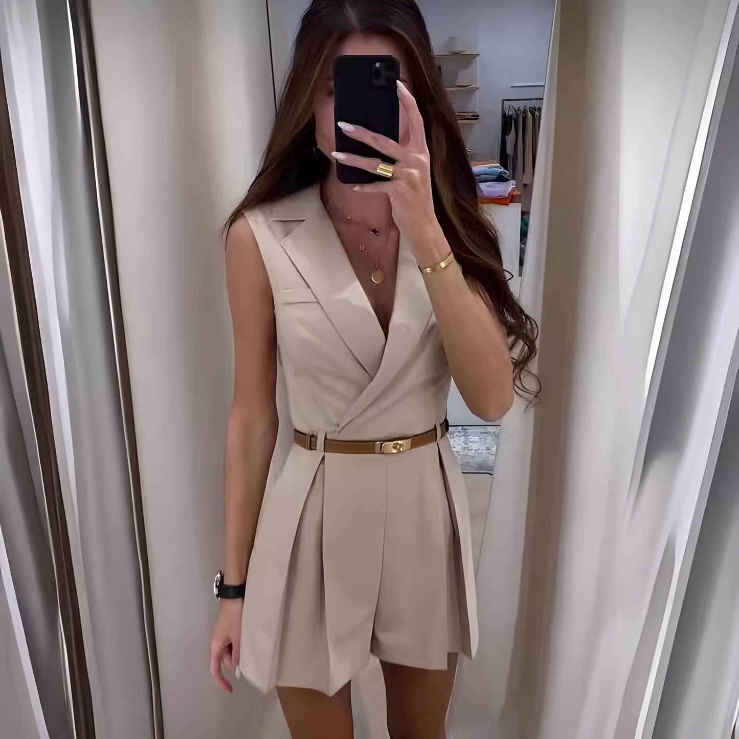 Dames Mouwloze Mini Romper - Rosalie