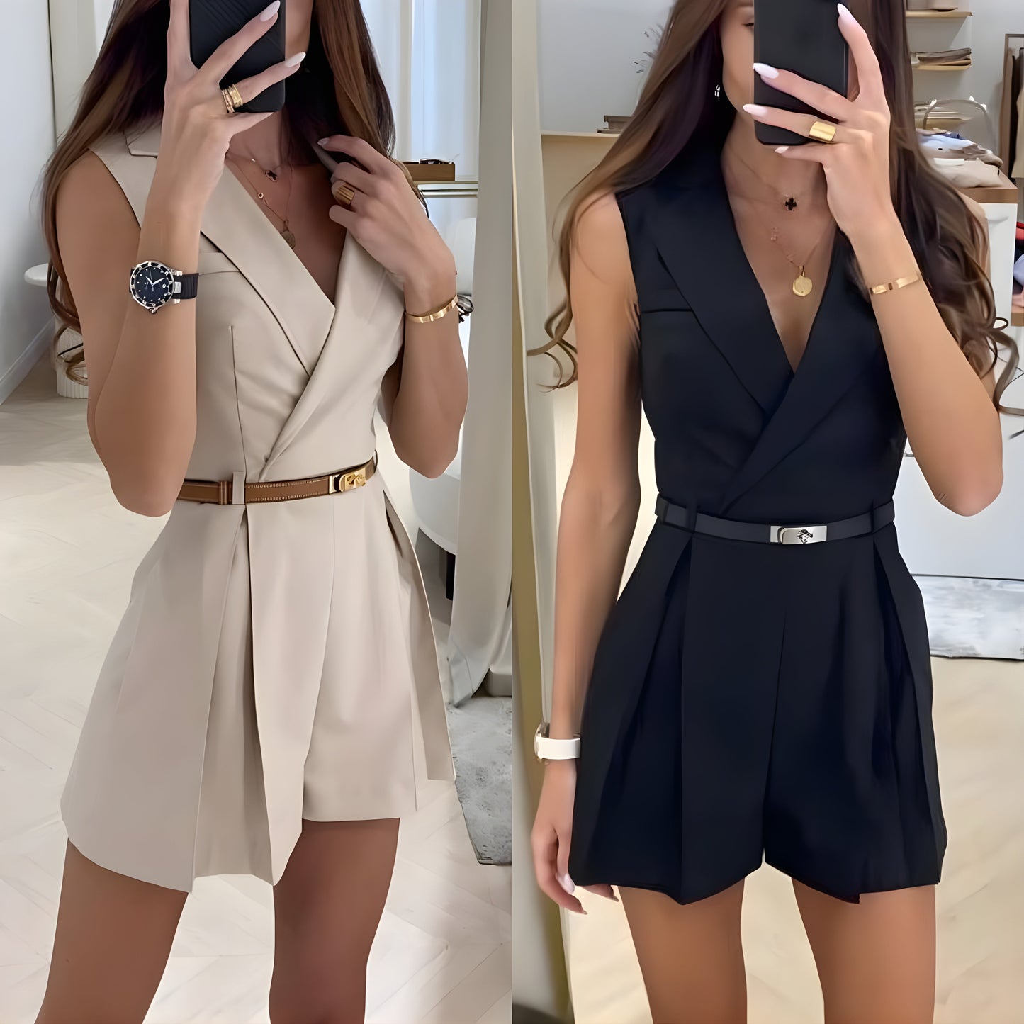 Dames Mouwloze Mini Romper - Rosalie