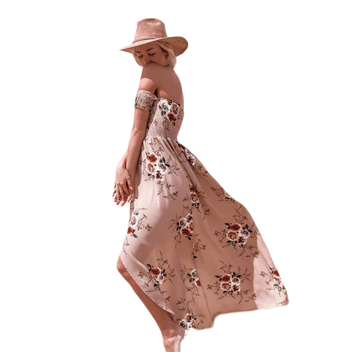 Dames Zomerjurk Off Shoulder Maxi Jurk Zomerse Stijl - Mode Vibes