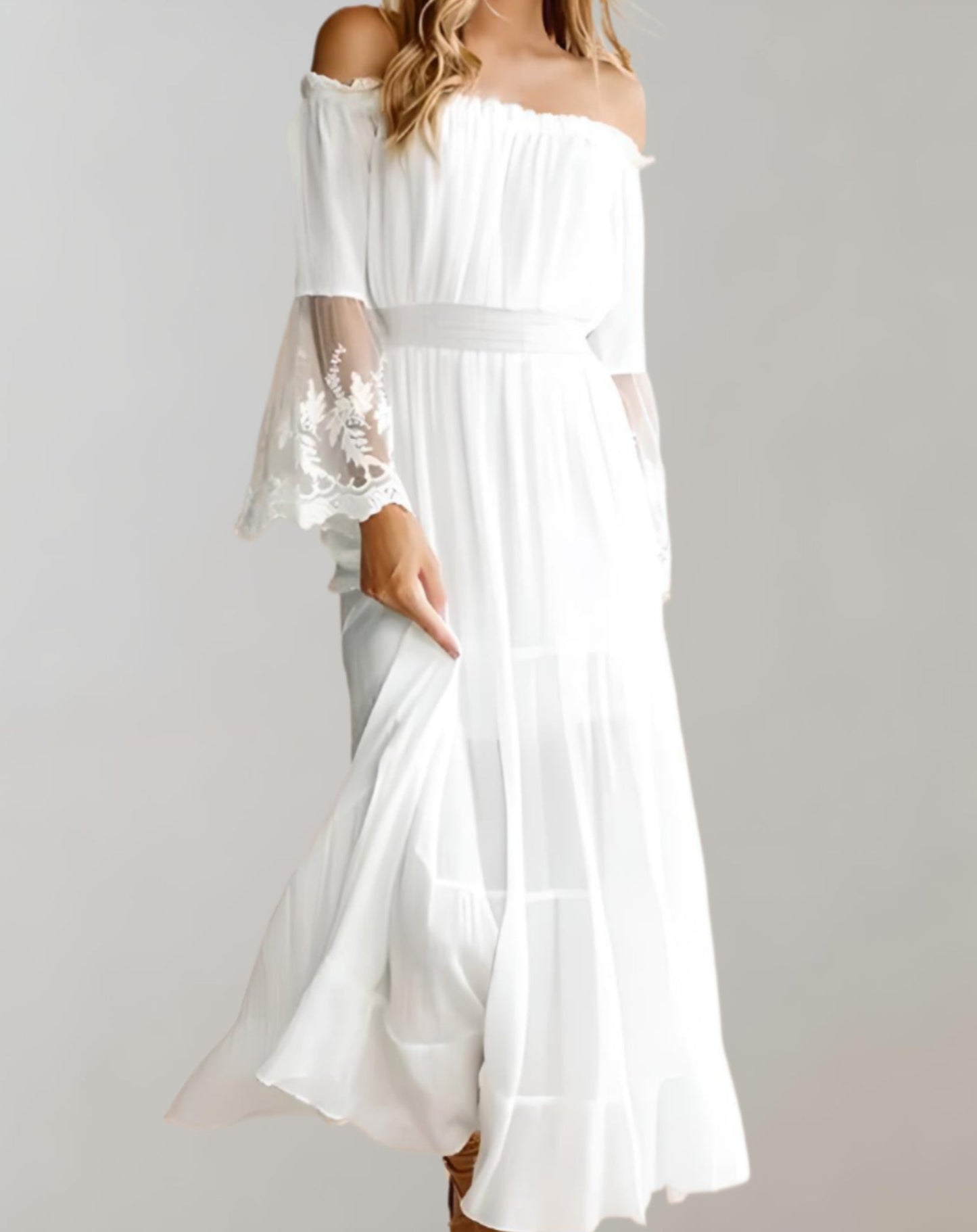 Dames Maxi Jurk Off Shoulder voor Bruiloft Elara - Mode Vibes