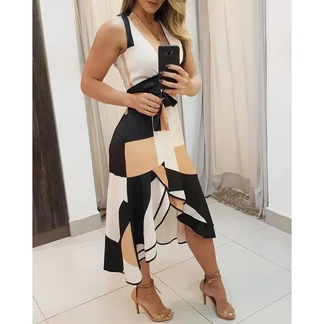 GlamourGloed Elegante Mouwloze Jurk voor Dames