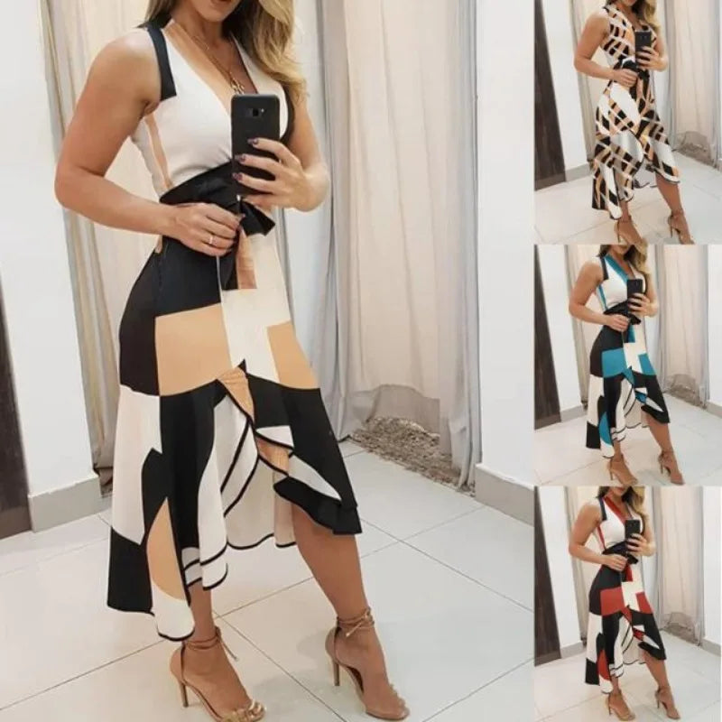 GlamourGloed Elegante Mouwloze Jurk voor Dames