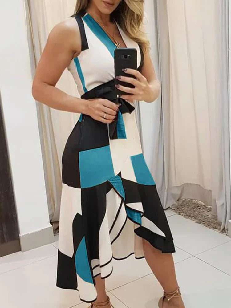 GlamourGloed Elegante Mouwloze Jurk voor Dames