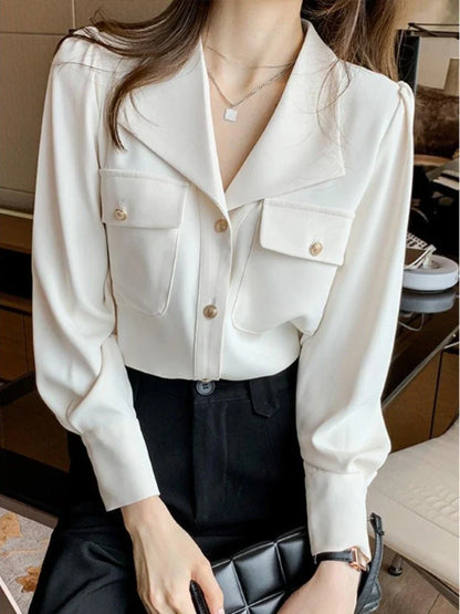 EleganceWear Witte Formele Blouse