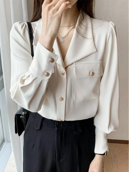 EleganceWear Witte Formele Blouse