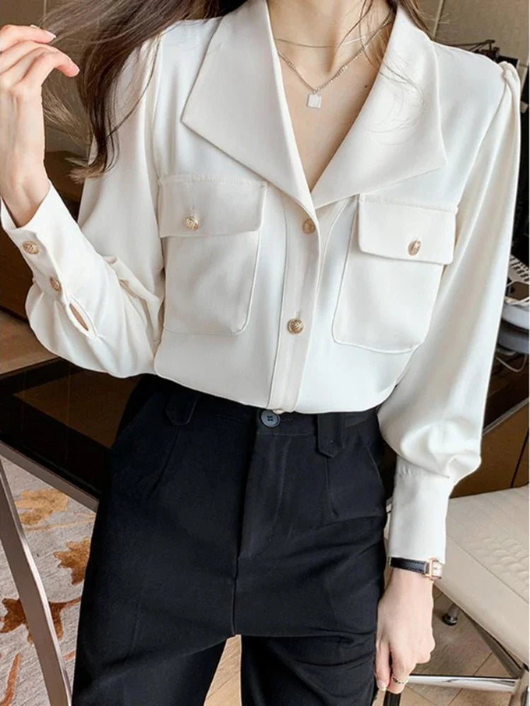 EleganceWear Witte Formele Blouse
