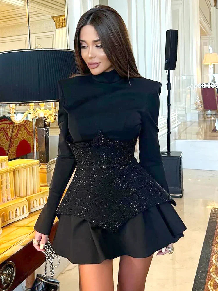 Dames Pailletten Mini Cocktail Jurk - Hannah