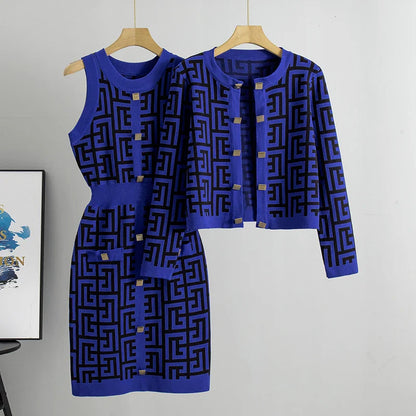 Floriza Gebreide Sweater en Jurk Set