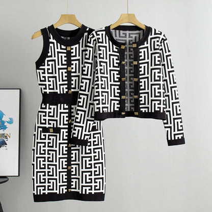 Floriza Gebreide Sweater en Jurk Set