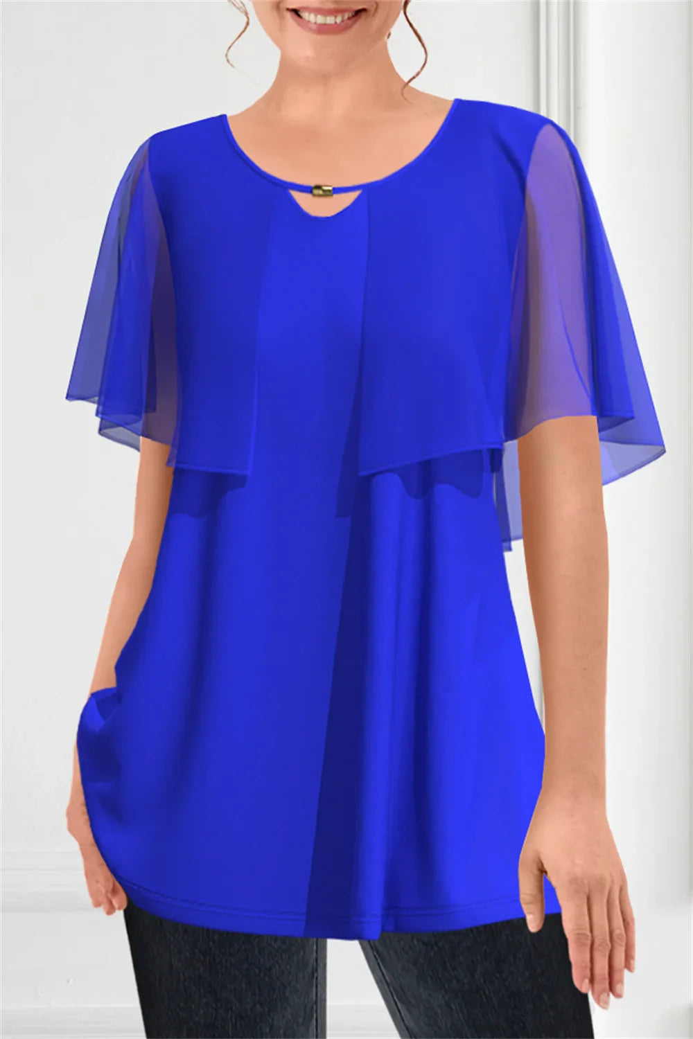 Chique Zomertop in Royal Blauw