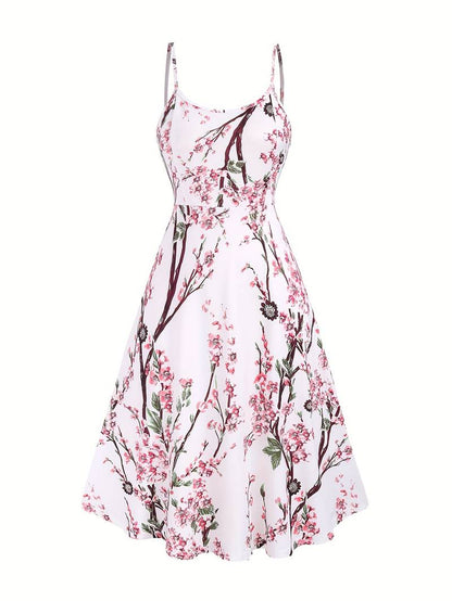 Dames Sakuraprint Midi Zomerjurk - Vivian