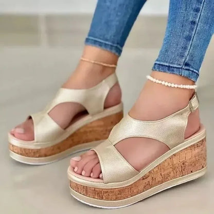 Zomerse Plateauzool Sandalen Met Hoge Hakken
