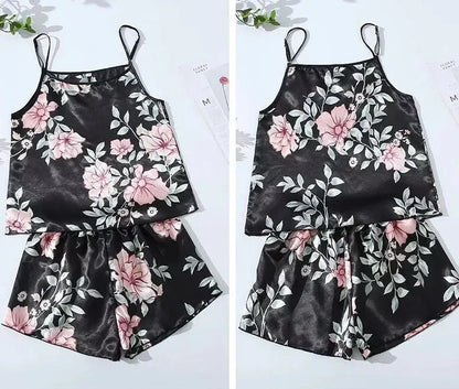 AllureDreams Dames Pyjama Set met Bloemenprint