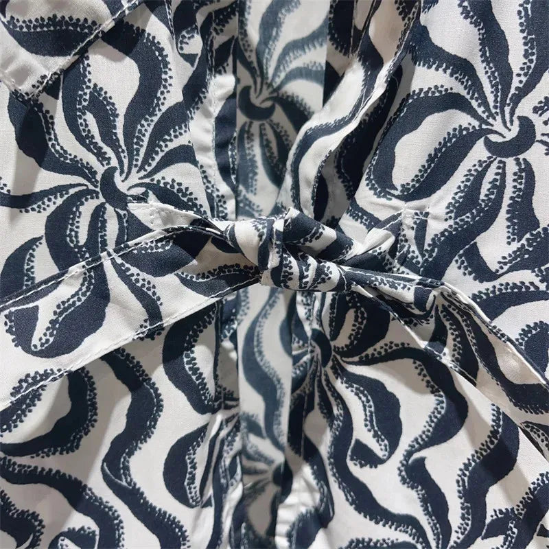 ZomerGlow Dames Blouse met Print en Strik