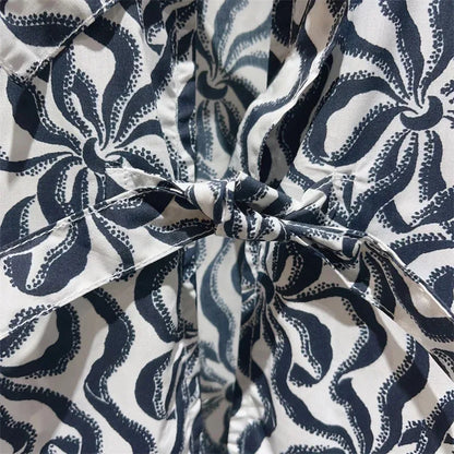 ZomerGlow Dames Blouse met Print en Strik