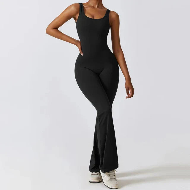 Elegante Jumpsuit Racerback Ontwerp Stretch Stof - Mode Vibes
