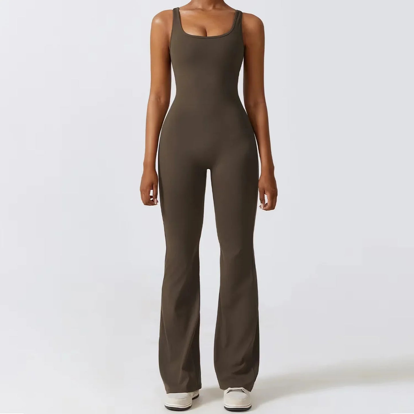 Elegante Jumpsuit Racerback Ontwerp Stretch Stof