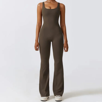 Elegante Jumpsuit Racerback Ontwerp Stretch Stof