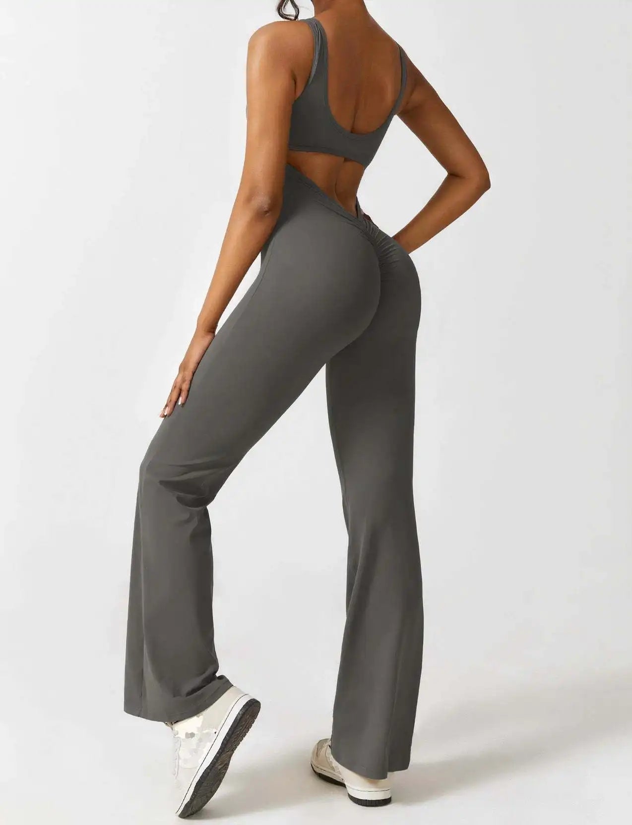 Elegante Jumpsuit Racerback Ontwerp Stretch Stof