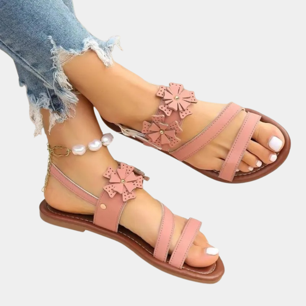 Dames Sandalen Plat Stijlvol Enrica Leer - Mode Vibes